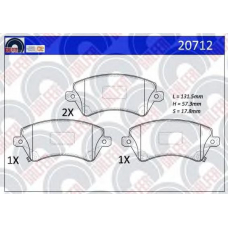 20712 GALFER Комплект тормозных колодок, дисковый тормоз