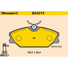 BA2219 BARUM Комплект тормозных колодок, дисковый тормоз