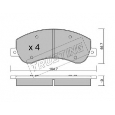 696.1 TRUSTING Комплект тормозных колодок, дисковый тормоз