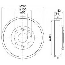 8DT 355 301-441 HELLA Тормозной барабан