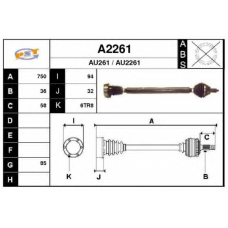 A2261 SNRA Приводной вал