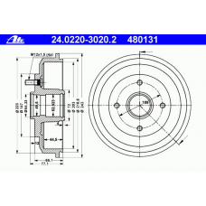 24.0220-3020.2 ATE Тормозной барабан