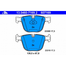 13.0460-7169.2 ATE Комплект тормозных колодок, дисковый тормоз