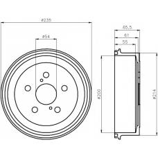 8DT 355 301-511 HELLA PAGID Тормозной барабан