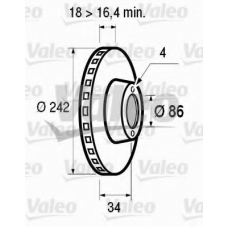 186472 VALEO Тормозной диск