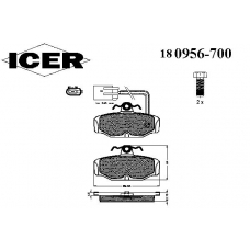 180956-700 ICER Комплект тормозных колодок, дисковый тормоз