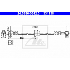 24.5286-0342.3 ATE Тормозной шланг