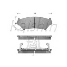 D9019 KAISHIN Комплект тормозных колодок, дисковый тормоз