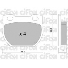 822-354-1 CIFAM Комплект тормозных колодок, дисковый тормоз