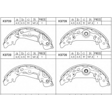 K9709 ASIMCO Комплект тормозных колодок