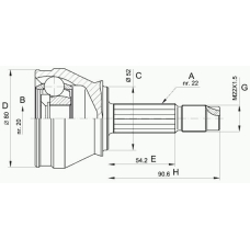 CVJ5223.10 OPEN PARTS Шарнирный комплект, приводной вал