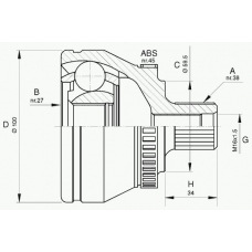 CVJ5621.10 OPEN PARTS Шарнирный комплект, приводной вал