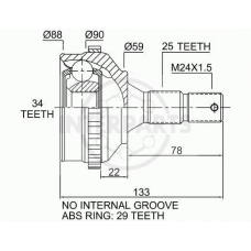 OJ-1431 InterParts Шарнирный комплект, приводной вал