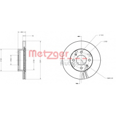 6110160 METZGER Тормозной диск