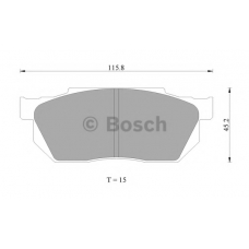 0 986 AB2 000 BOSCH Комплект тормозных колодок, дисковый тормоз