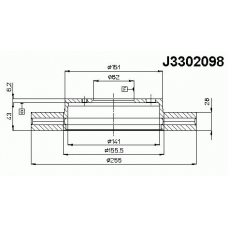 J3302098 NIPPARTS Тормозной диск