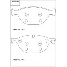 KD6594 ASIMCO Комплект тормозных колодок, дисковый тормоз