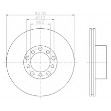 8DD 355 100-401 HELLA PAGID Тормозной диск