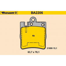 BA2206 BARUM Комплект тормозных колодок, дисковый тормоз