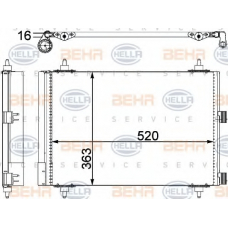 8FC 351 303-374 HELLA Конденсатор, кондиционер