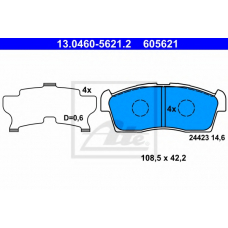 13.0460-5621.2 ATE Комплект тормозных колодок, дисковый тормоз