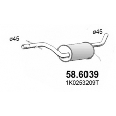 58.6039 ASSO Средний глушитель выхлопных газов
