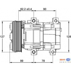 8FK 351 113-231 HELLA Компрессор, кондиционер