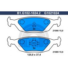 B1.G102-1024.2 GALFER Комплект тормозных колодок, дисковый тормоз