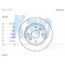 BR-4745 KAVO PARTS Тормозной диск