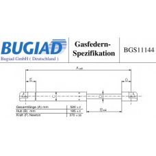 BGS11144 BUGIAD Газовая пружина, крышка багажник