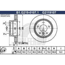 B1.G219-0107.1 GALFER Тормозной диск