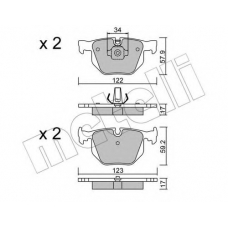 22-0561-0 METELLI Комплект тормозных колодок, дисковый тормоз