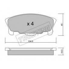 474.0 TRUSTING Комплект тормозных колодок, дисковый тормоз