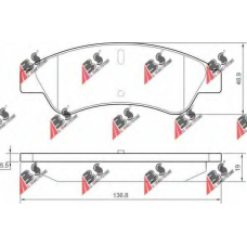 37578 OE ABS Комплект тормозных колодок, дисковый тормоз