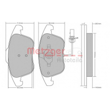 1170156 METZGER Комплект тормозных колодок, дисковый тормоз