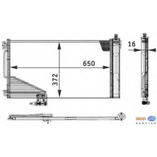 8FC 351 301-351 HELLA Конденсатор, кондиционер