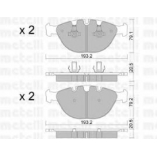 22-0771-0 METELLI Комплект тормозных колодок, дисковый тормоз