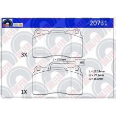 20731 GALFER Комплект тормозных колодок, дисковый тормоз