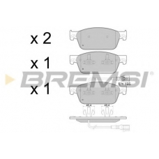 BP3478 BREMSI Комплект тормозных колодок, дисковый тормоз