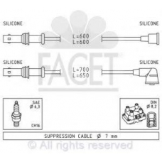 4.9802 FACET Ккомплект проводов зажигания