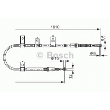 1 987 477 672 BOSCH Трос, стояночная тормозная система