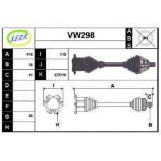 VW298 SERA Приводной вал