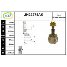 JH22274AK SERA Шарнирный комплект, приводной вал