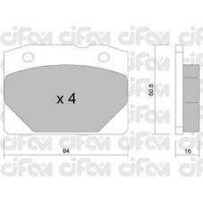 822-007-0 CIFAM Комплект тормозных колодок, дисковый тормоз