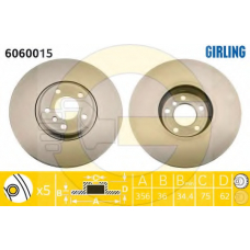 6060015 GIRLING Тормозной диск