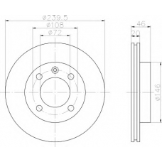 8DD 355 100-711 HELLA Тормозной диск