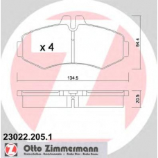 23022.205.1 ZIMMERMANN Комплект тормозных колодок, дисковый тормоз