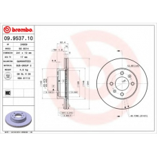 09.9537.10 BREMBO Тормозной диск