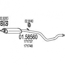 01.58560 MTS Средний глушитель выхлопных газов