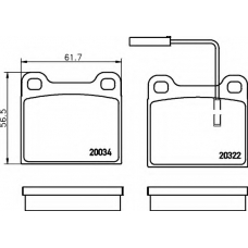 8DB 355 007-631 HELLA Комплект тормозных колодок, дисковый тормоз